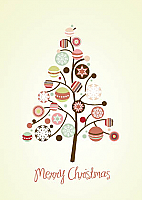 Illustrations - Pink Bauble Tree (code 2003)