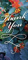 TYC53 - Swirly Thank you on Flowers